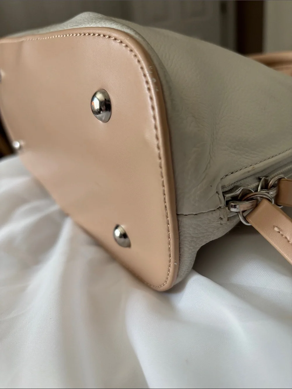 Tignanello White (Cream) Leather Satchel